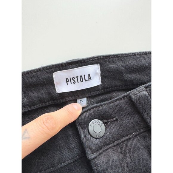 PISTOLA Teaghan Black Stretch High Rise Vented Cigarette Jeans, Size 27 - Picture 13 of 15